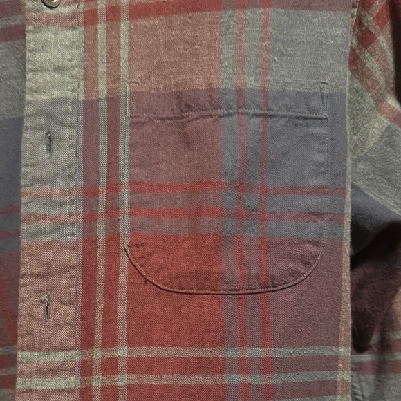 Outerknown Burgundy and Blue Plaid Shirt - Picture 3 of 8